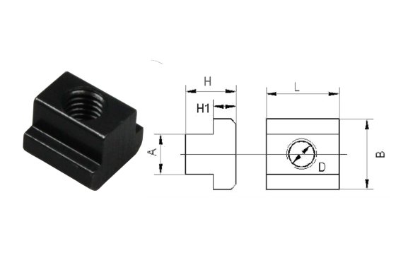 Stahl T-Nutensteine mit M6 Gewinde für 8mm Nuten - 10er Pack