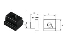 Stahl T-Nutensteine mit M6 Gewinde für 8mm Nuten -...