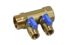 3/4" manifold with 2x 1/2" ball valve