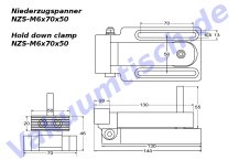 Aluminium Niederzugspanner NZS-M6x70x50