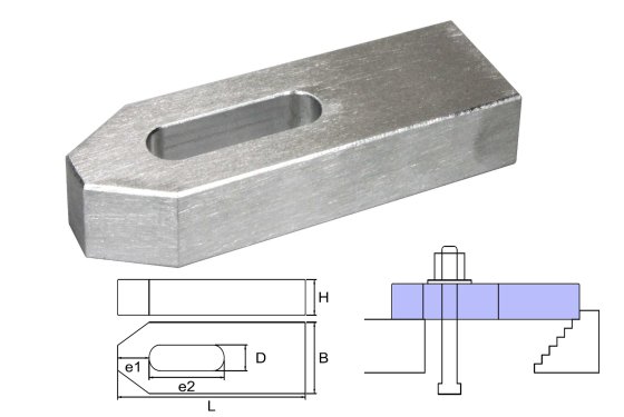 Gussaluminium Spanneisen M12/14x100x40x20