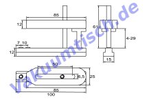 Aluminium T-Nutverlängerung für 10mm Nuten